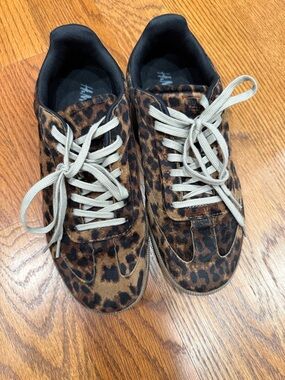 H&M Leopard Print Kids Sneakers with Cream Laces